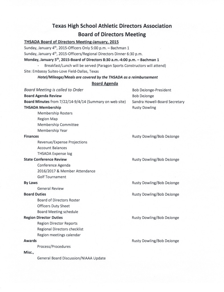 BOD Winter Meeting Agenda - Jan. 4-5, 201501272015